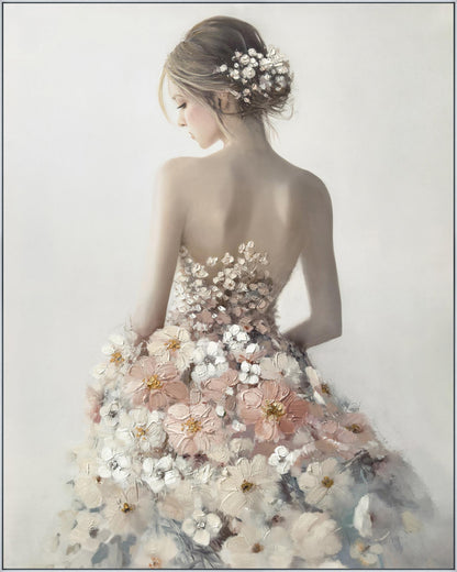 Say Yes to the Dress - Hand-painted Canvas in Frame - Gray
