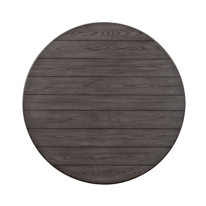 Allyson Park - Single Pedestal Table Top - Wirebrushed White / Charcoal