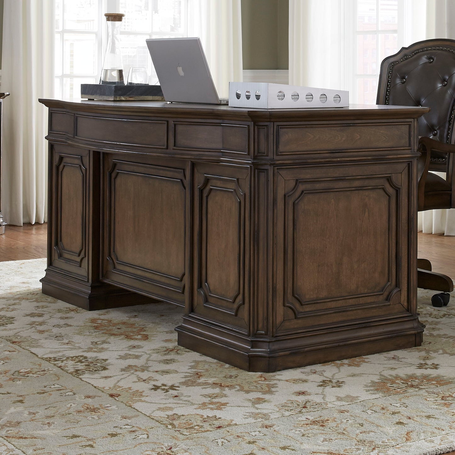 Amelia - Jr Executive Desk Base - Antique Toffee