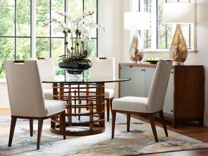 Island Fusion - Meridien Round Dining Table With Glass Top