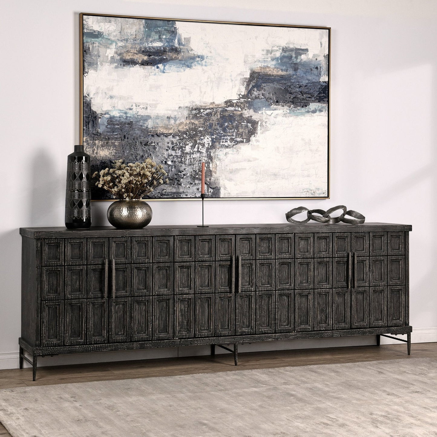 Willmark - 6 Door Iron Leg Sideboard