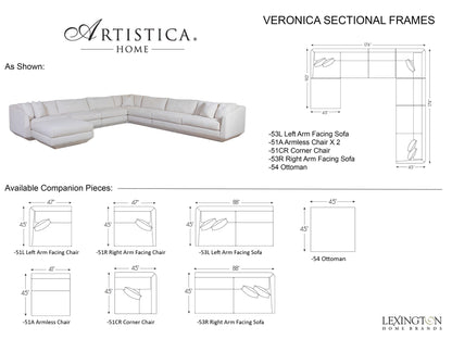 Artistica Upholstery - Veronica Sectional - White