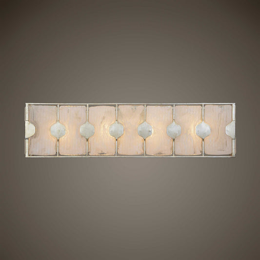 Rene - 4 Light Swirl Glass Vanity - Pearl Silver