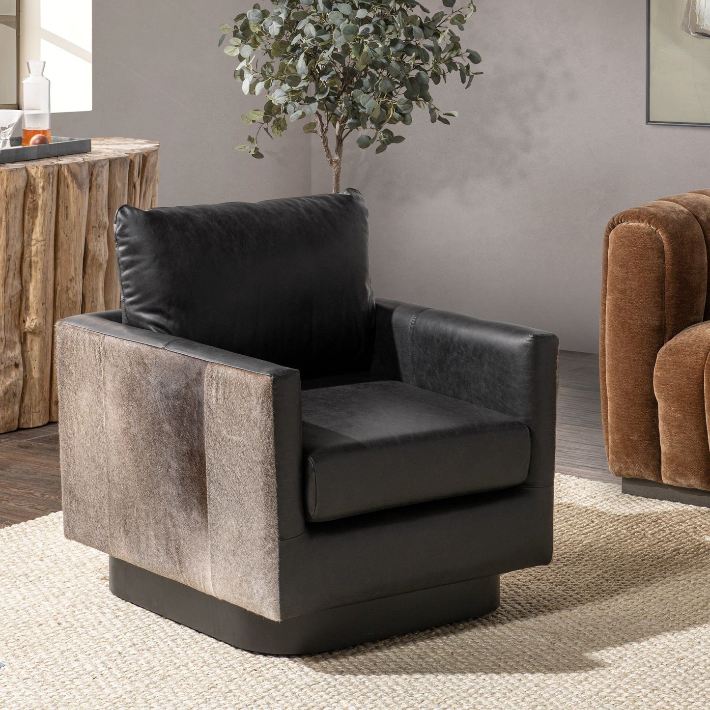 Lathe - Leather/Hide Accent Chair