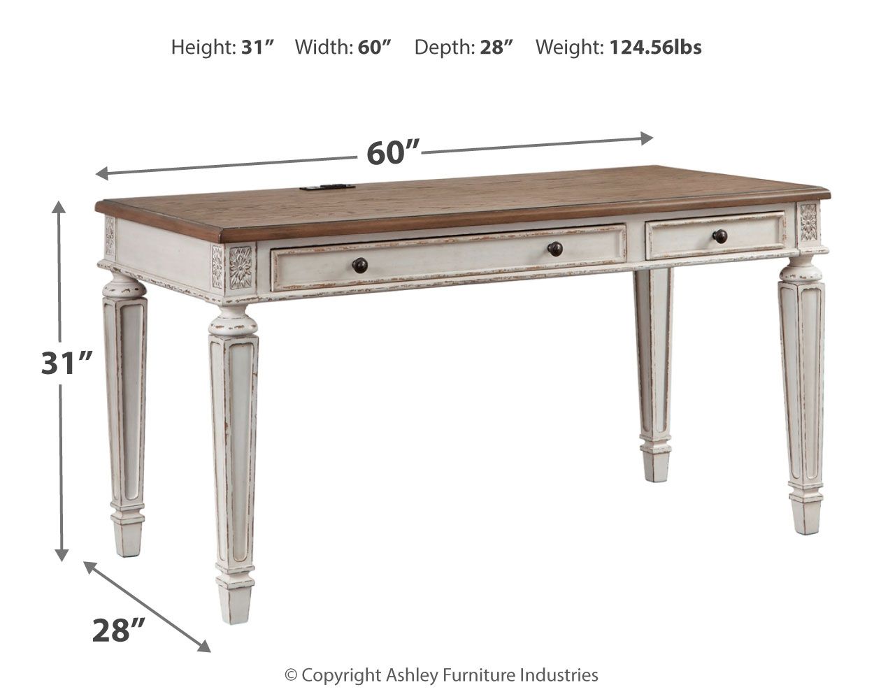Realyn - Home Office Desk - Light Brown