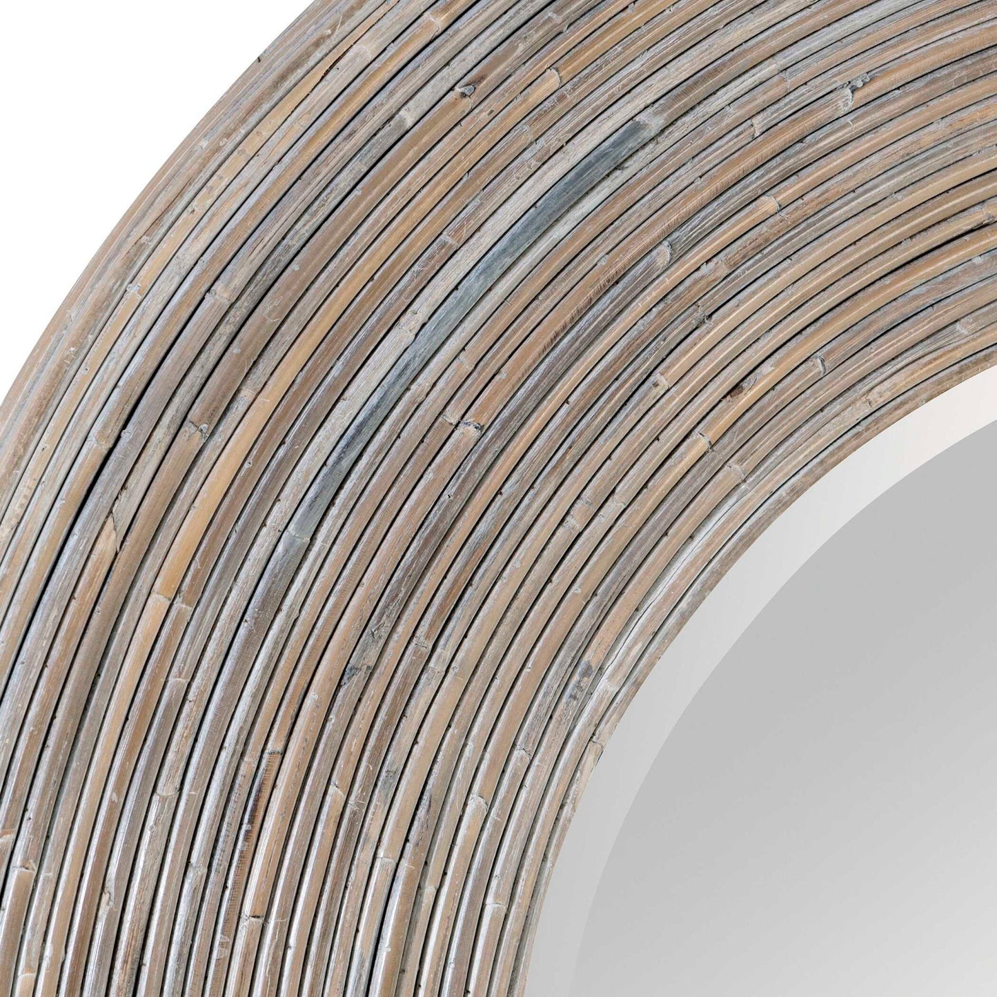 Vortex - White Washed Round Mirror