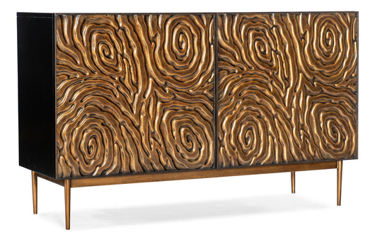 Melange - Fingerprints 2-Door Credenza - Black / Gold
