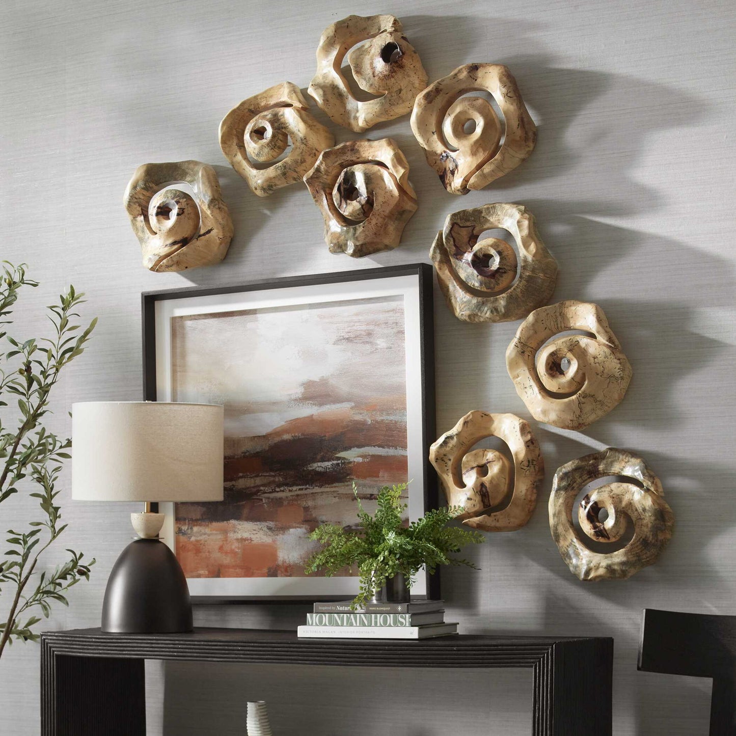 Corkscrew - Wood Wall Decor (Set of 9) - Light Brown