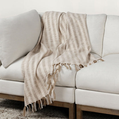 Linna - 50" x 70" Throw - Ivory / Natural