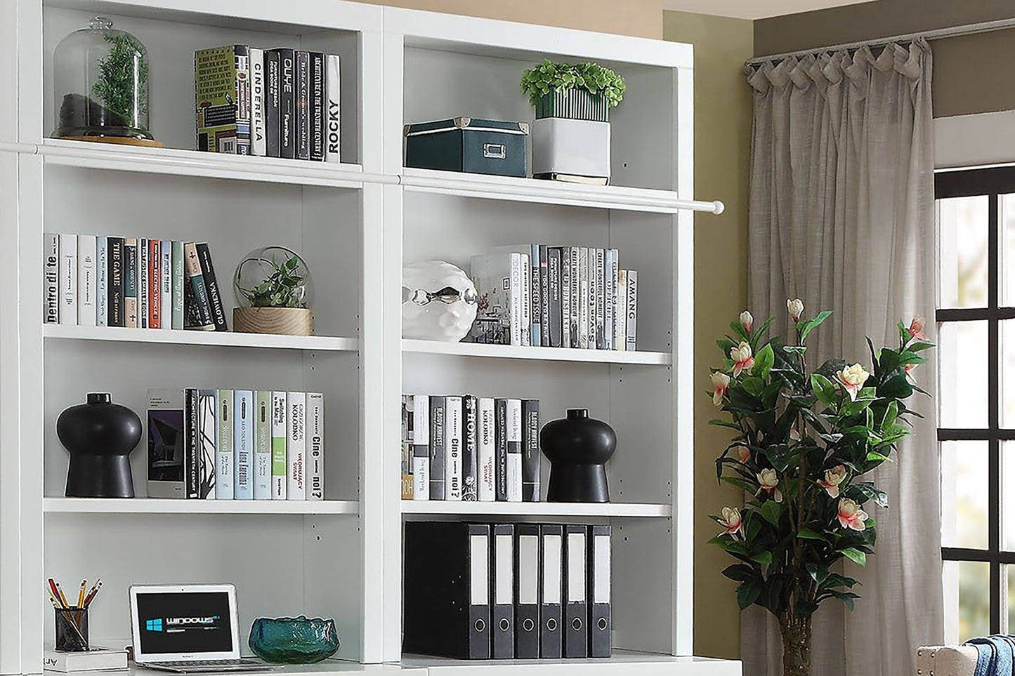 Catalina - Library Hutch - Cottage White