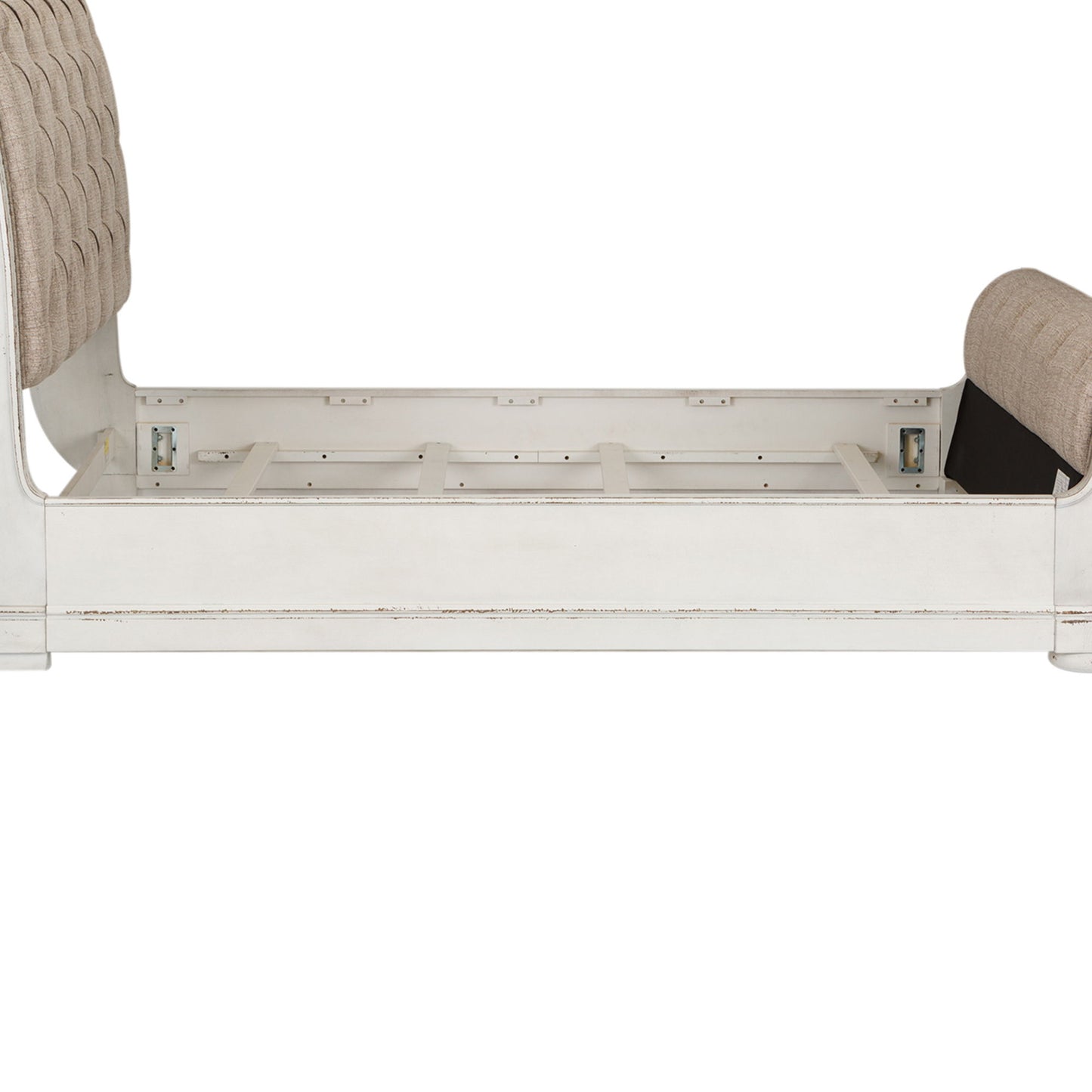 Abbey Park - Upholstered Sleigh Bed Rails - Antique White