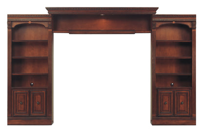 Huntington - Expandable Bridge With Shelf And Back Panel - Antique Vintage Pecan