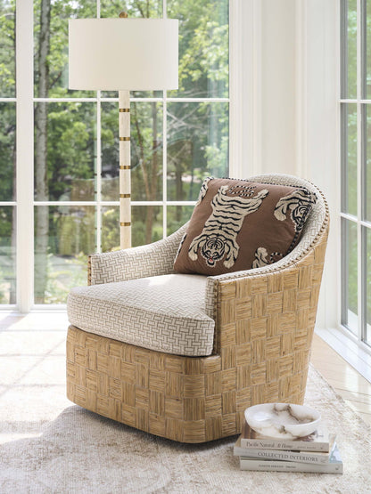 Barnaby - Barnaby Upholstered Arm Chair - Beige / Dark Brown