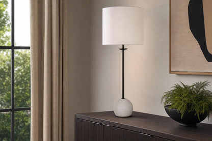 "Urban Sphere" Concrete Buffet Lamp (Set of 2) - Concrete/Matte Black
