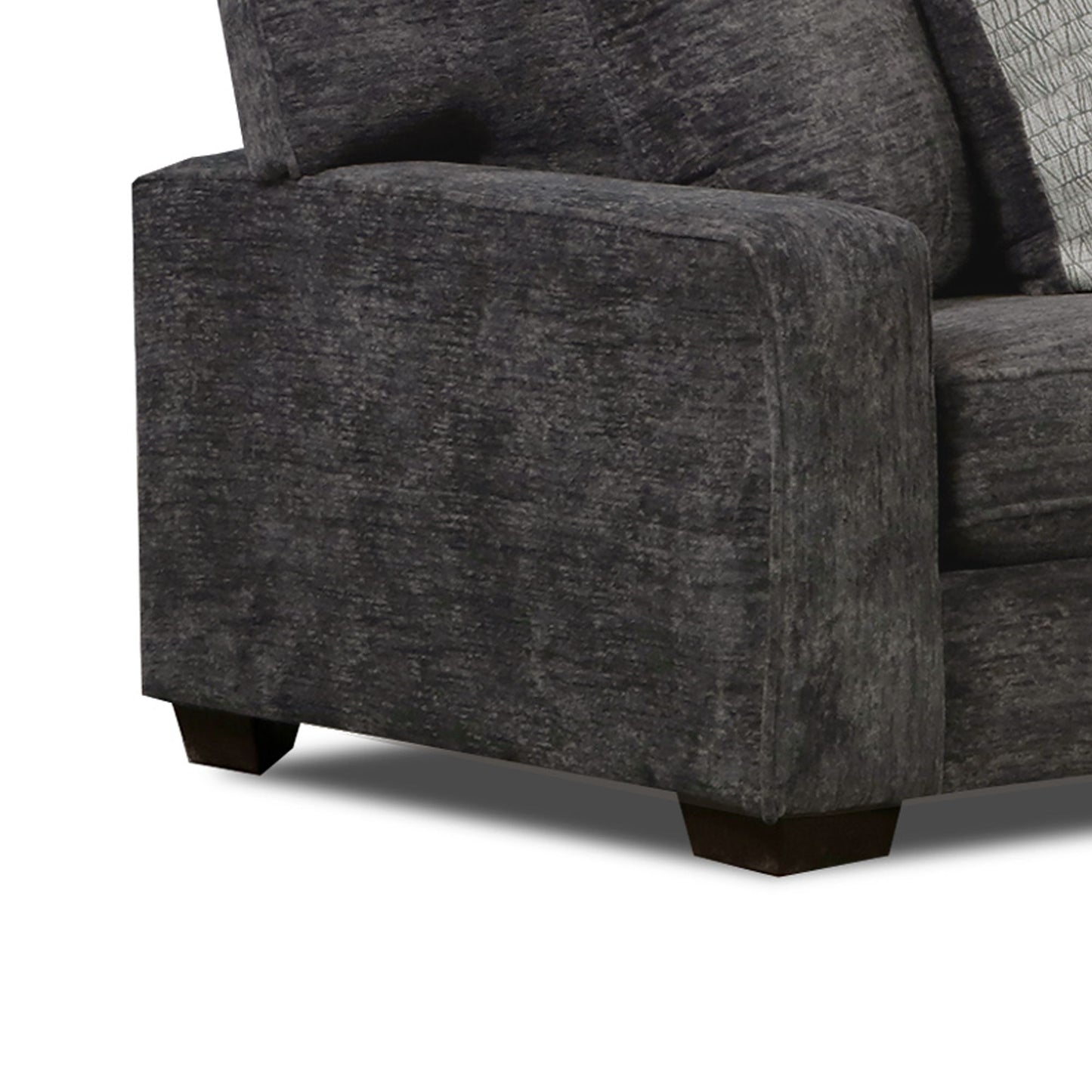 Tully - LHF Sofa With 4 Pillows - Galactic Charcoal