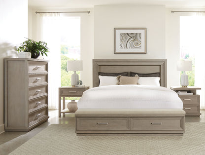 Cascade - Queen Upholstered Storage Footboard - Dovetail