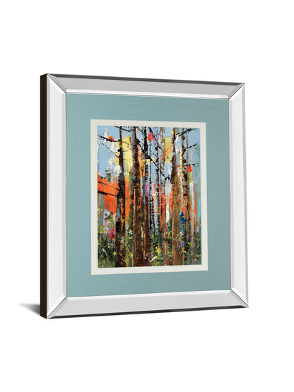Eclectic Forest By Rebecca Meyers - Mirror Framed Print Wall Art - Light Blue