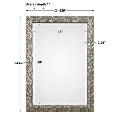Evelina - Leaves Mirror - Silver