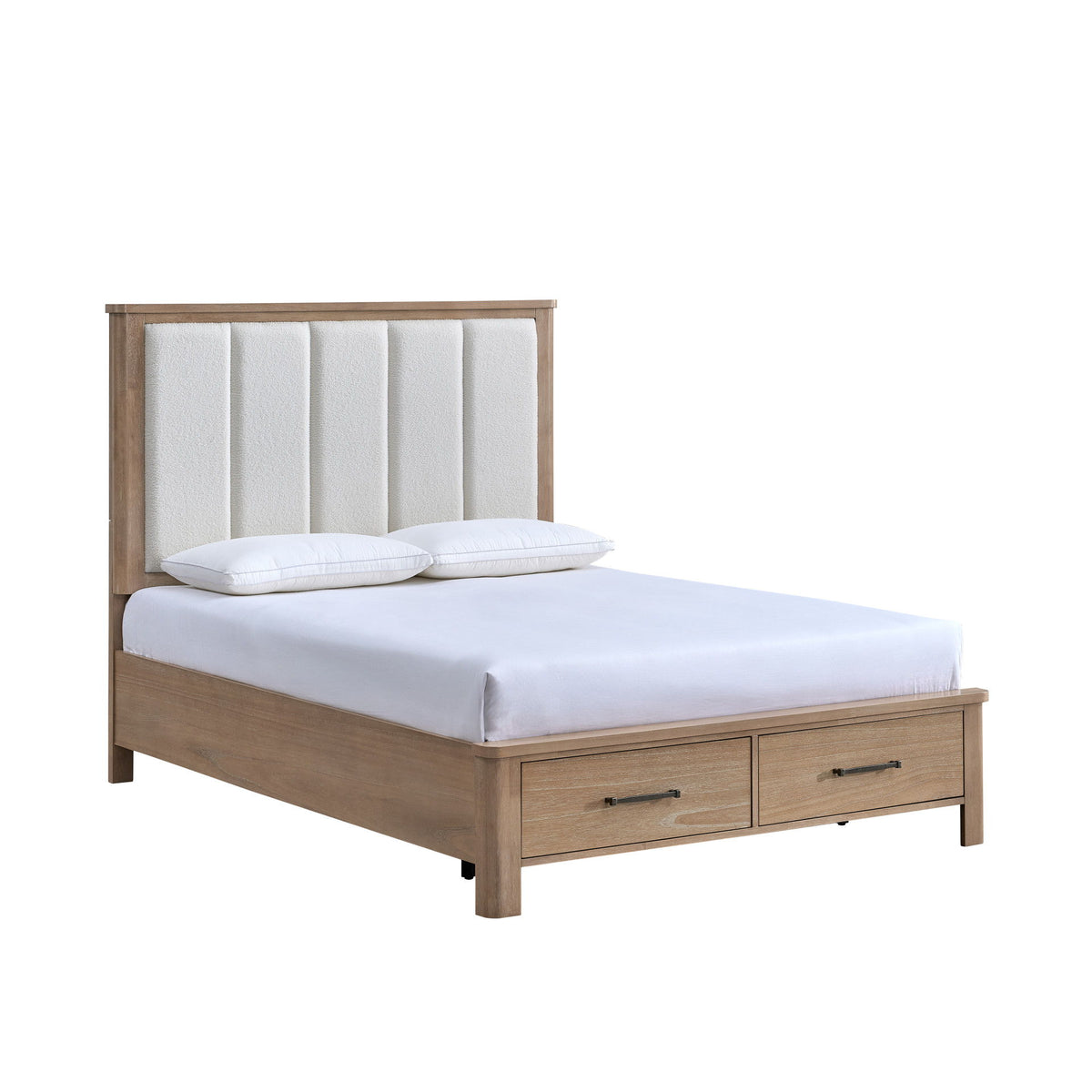 Anika - 5/0 Queen Panel Headboard - White / Natural
