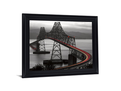 Steel Glow Curve - 28" x 34" Framed Wall Art - Dark Gray
