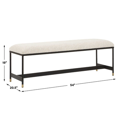 Halston - Upholstered Bench - White