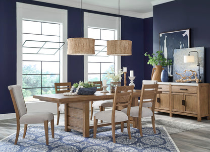 Plum Creek - 6 Piece Extendable Trestle Dining Table Set