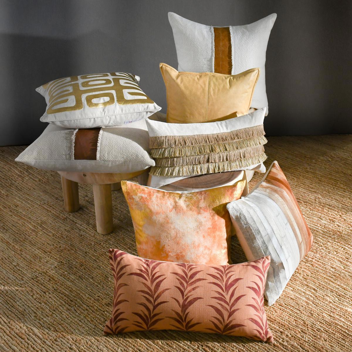 Equilibrium - 22" x 22" Onara Pillow - Burnt Orange / Gold