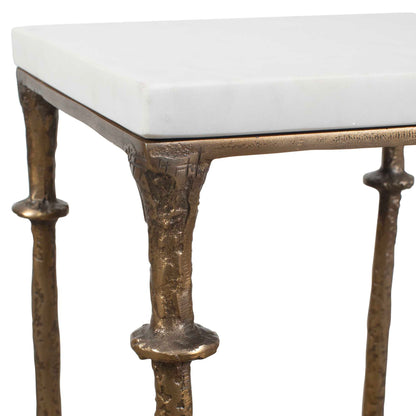 Penelope - Marble Accent Table - Brass / White