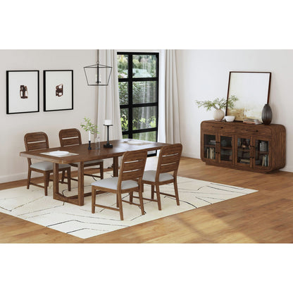 Glinda - Fabric Dining Side Chair (Set of 2) - Brown / Light Gray
