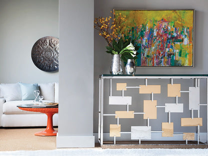 Signature Designs - Cityscape Console - Pearl Silver
