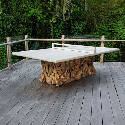 Stonewood - Indoor-Outdoor Ping-Pong Dining Table - White / Woodtone