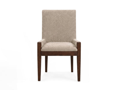 Reena - Upholstered Host Chair (Set of 2) - Rich Brown / Beige