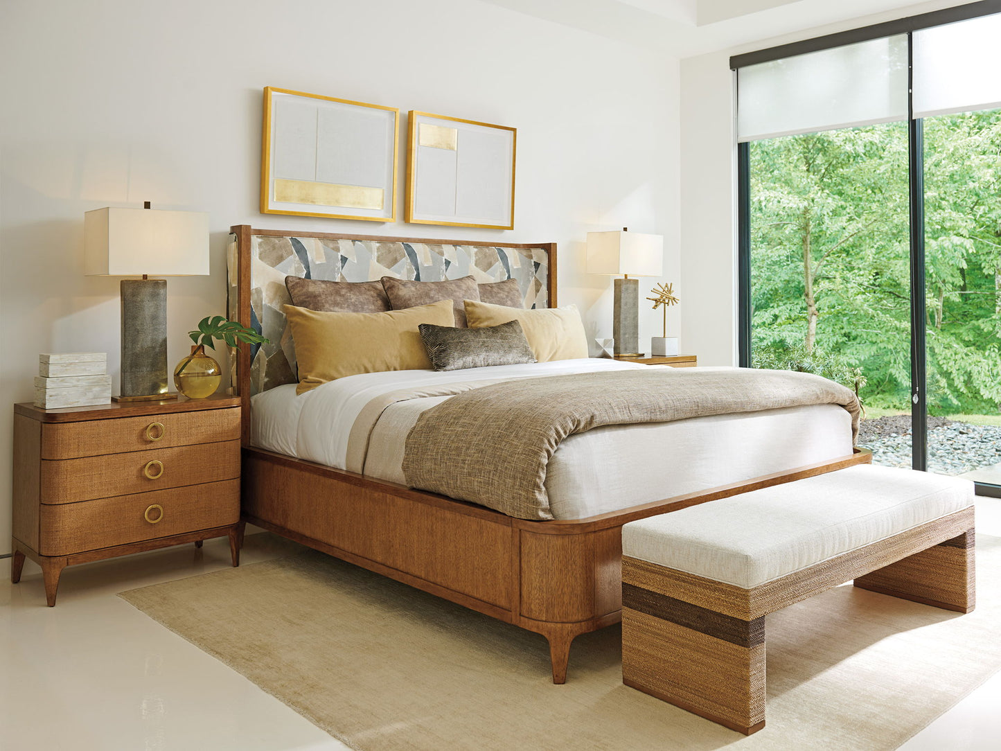 Palm Desert - Villa Park Upholstered Headboard King - Dark Brown / Gray