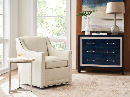 Couture Leather - Tyler Leather Ottoman - Dark Brown