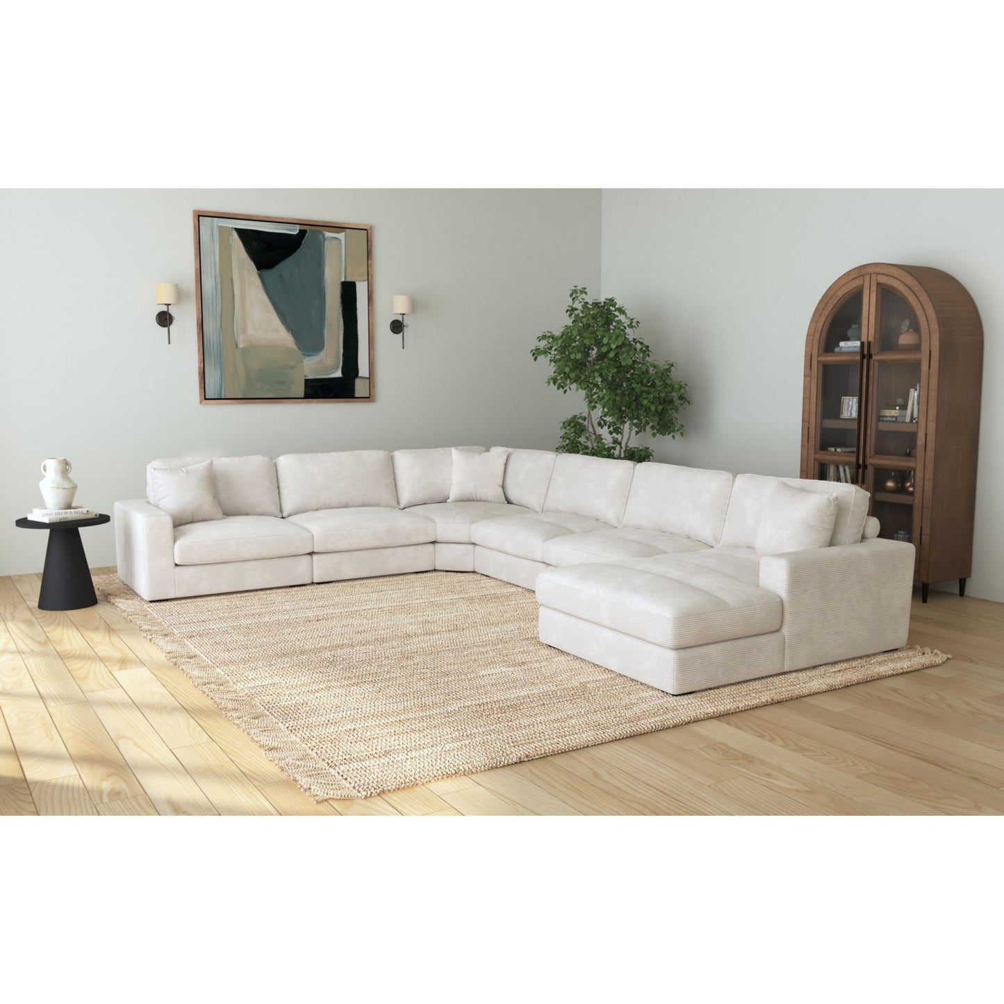Arizona - Modular Wedge With 1 Pillow 20" - Steno Beige