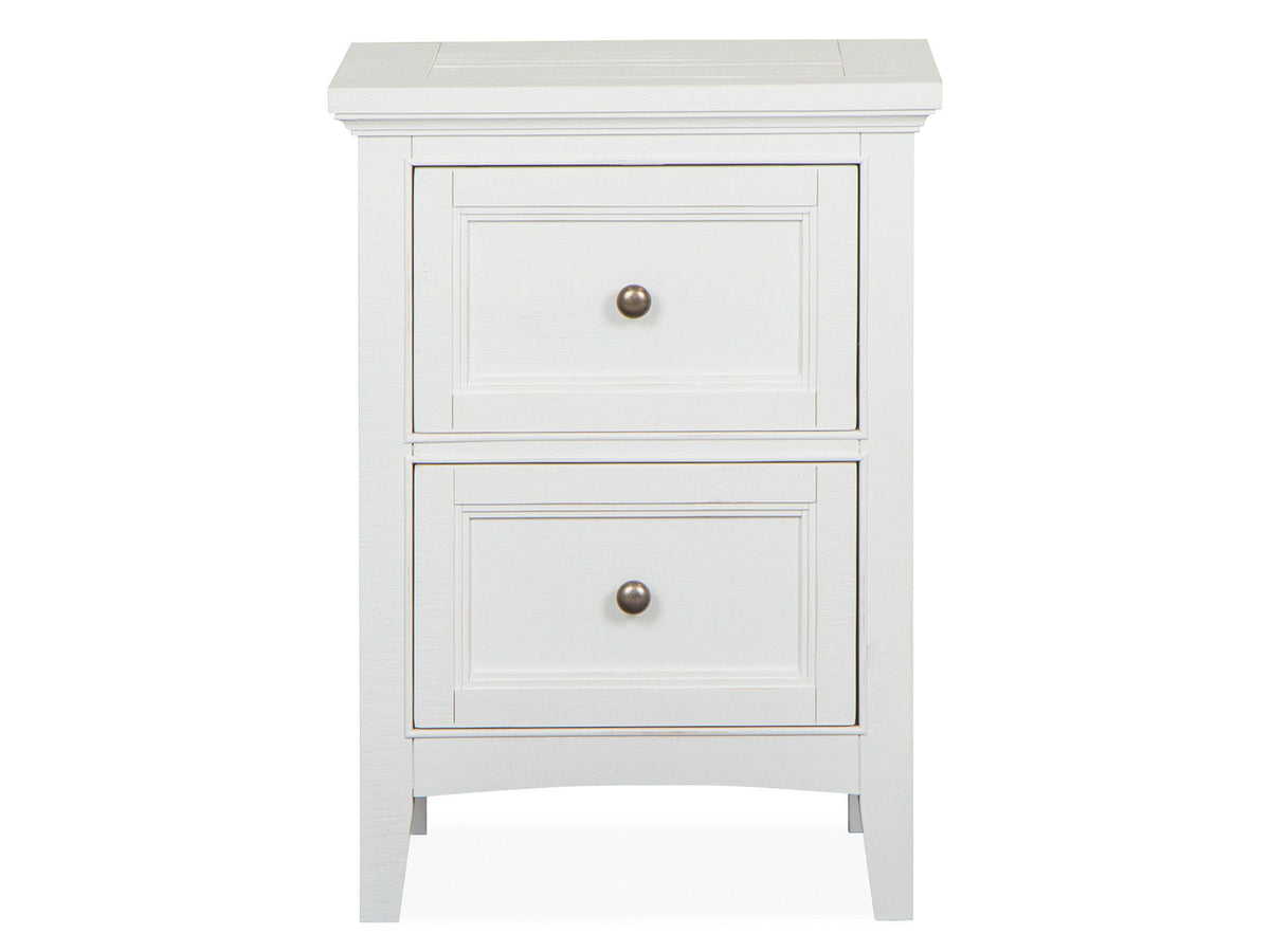 Heron Cove - Small Drawer Nightstand - Chalk White And Dovetail Gray