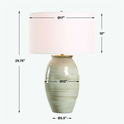 Amos - Ceramic Table Lamp - White