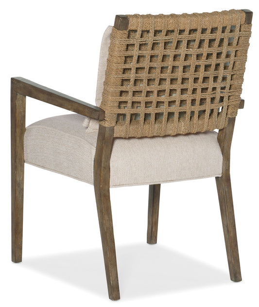 Sundance - Woven Back Arm Chair (Set of 2) - Beige / Light Brown