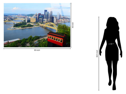 Pittsburgh Overlook Tempered Glass With Foil - Blue / Green