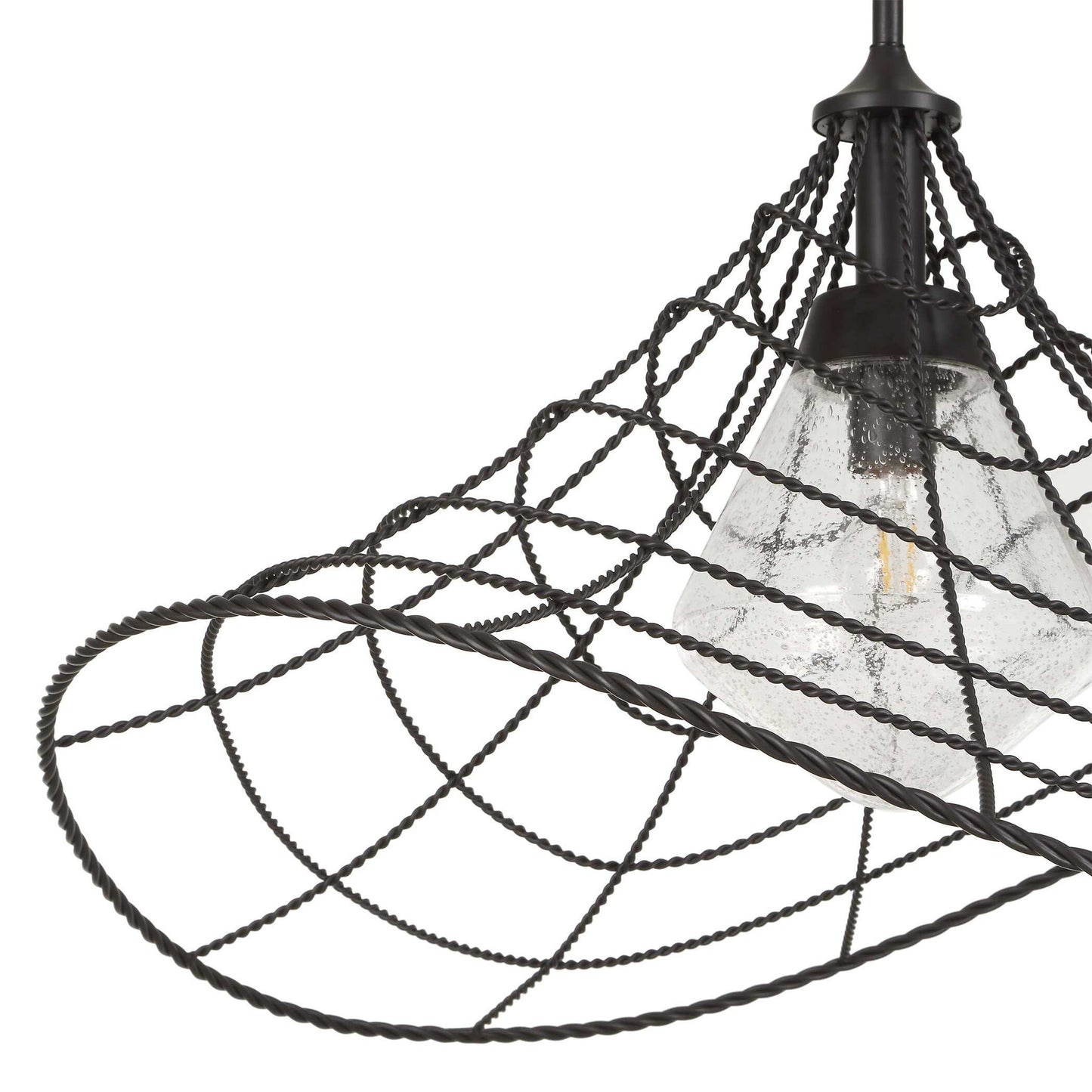 Whirlwind - 1 Light Indoor-Outdoor Pendant - Dark Bronze