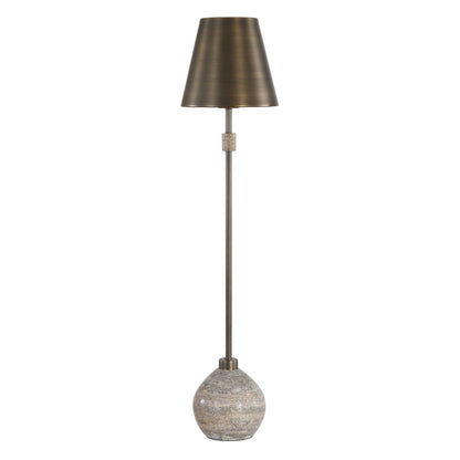 Jaycee - Dark Travertine Buffet Lamp - Brass / Gold / Gray