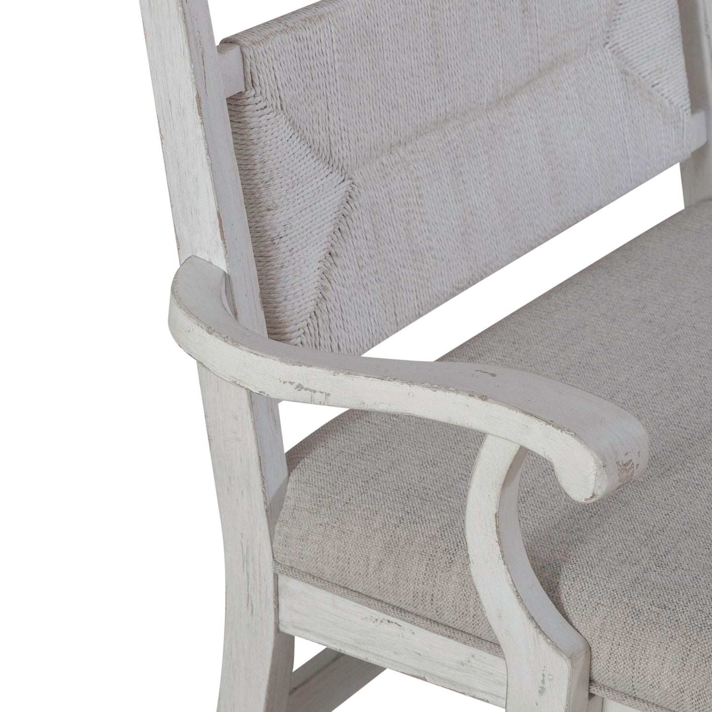 River Place - Panel Back Bench - Riverstone White & Tobacco