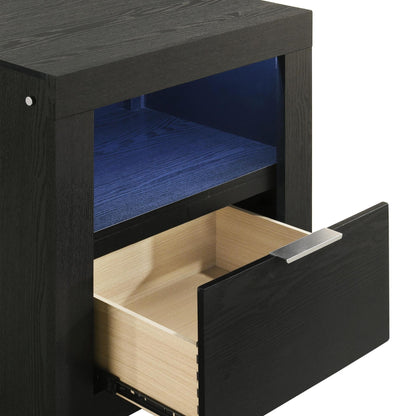 Asher - Nightstand With LED Light - Smoke