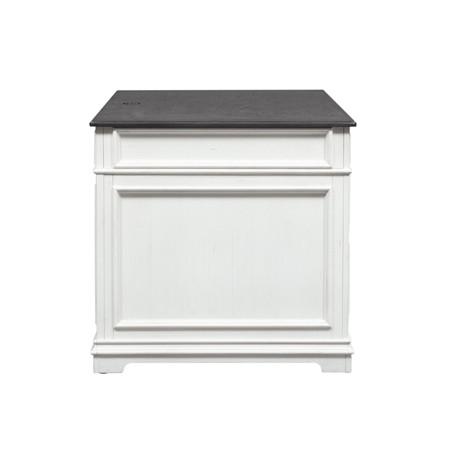Allyson Park - Jr Executive Desk Top - Wirebrushed White / Charcoal