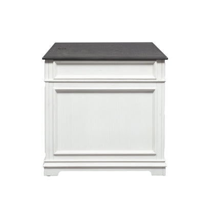 Allyson Park - Jr Executive Desk Top - Wirebrushed White / Charcoal