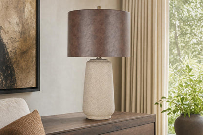 "Rustic Harmony" Ceramic Table Lamp (Set of 2) - Rock