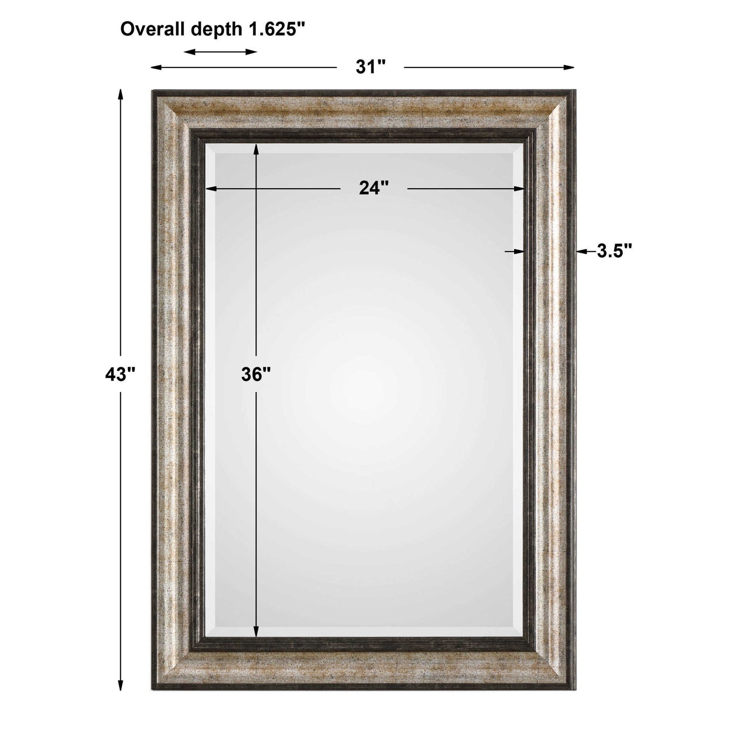 Shefford - Mirror - Antiqued Silver