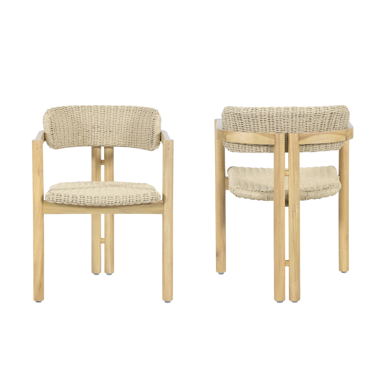 Sedona - Wood And Wicker Patio Dining Chair (Set of 2) - Natural / Brown