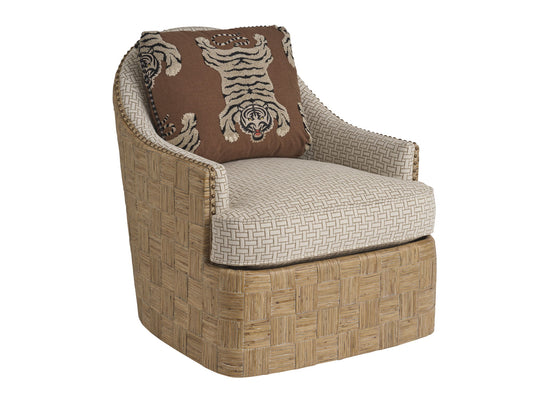 Barclay Butera Upholstery - Hamlin Swivel Chair - Beige / Light Brown