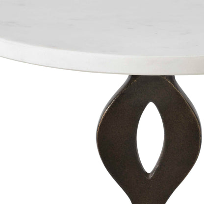 Ila - Round Drink Table - Bronze / White